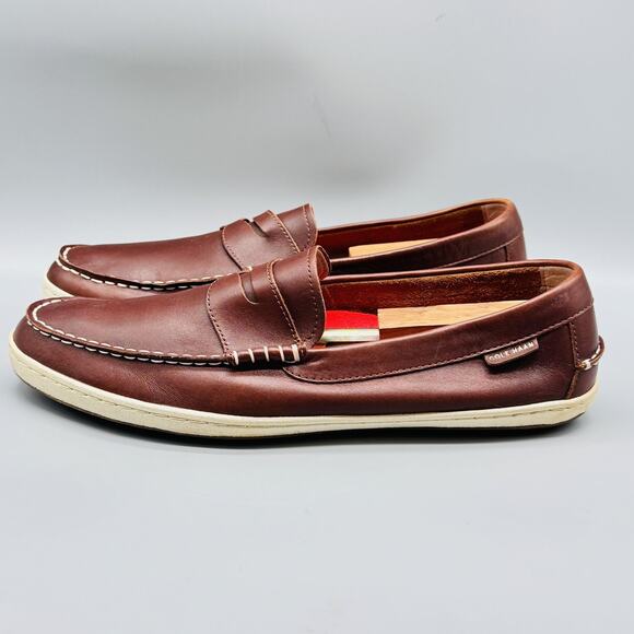 Cole Haan Shoes Mens 13 Brown Leather Driving Penny Loafers Moc Slip On Walking - Picture 3 of 11
